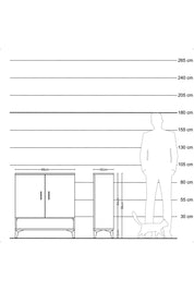 Arges Şifonyer 3 Raflı 2 Kapaklı 88x30x96 Antrasit-Antrasit