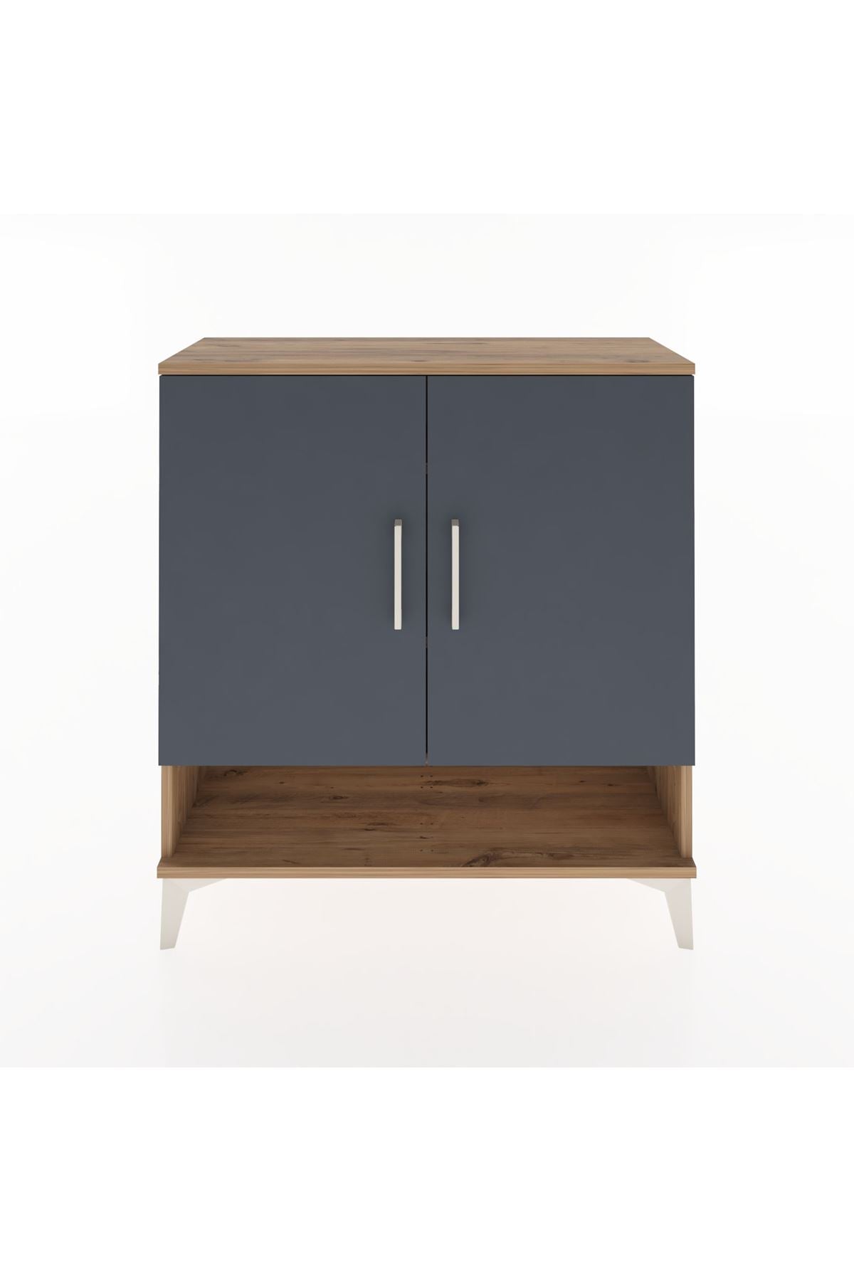 Arges Şifonyer 3 Raflı 2 Kapaklı 88x30x96 Çam-Antrasit