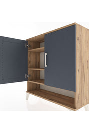 Arges Şifonyer 3 Raflı 2 Kapaklı 88x30x96 Çam-Antrasit