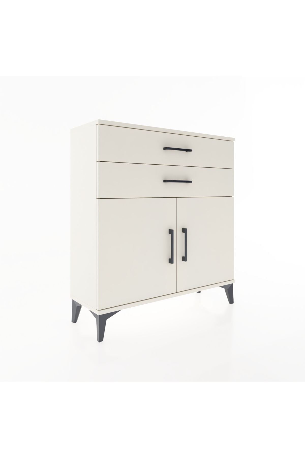 Arges Şifonyer Tek Raflı 2 Çekmeceli 2 Kapaklı 88x30x96 Aytaşı-Aytaşı