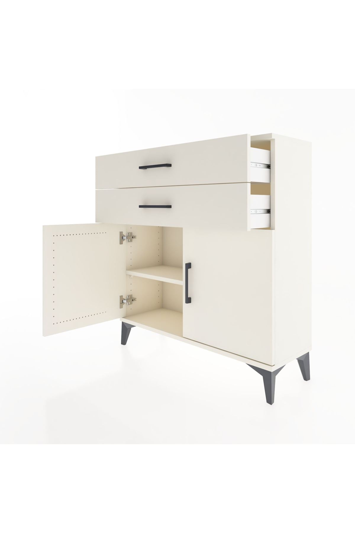 Arges Şifonyer Tek Raflı 2 Çekmeceli 2 Kapaklı 88x30x96 Aytaşı-Aytaşı