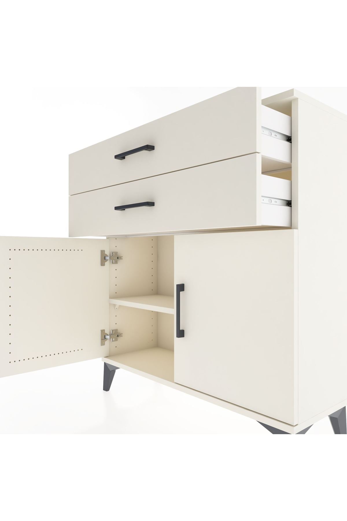 Arges Şifonyer Tek Raflı 2 Çekmeceli 2 Kapaklı 88x30x96 Aytaşı-Aytaşı