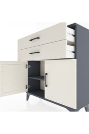 Arges Şifonyer Tek Raflı 2 Çekmeceli 2 Kapaklı 88x30x96 Antrasit-Aytaşı