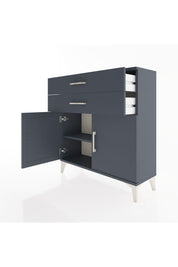 Arges Şifonyer Tek Raflı 2 Çekmeceli 2 Kapaklı 88x30x96 Antrasit-Antrasit