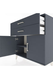 Arges Şifonyer Tek Raflı 2 Çekmeceli 2 Kapaklı 88x30x96 Antrasit-Antrasit