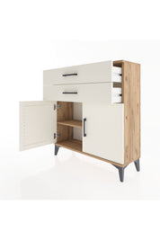 Arges Şifonyer Tek Raflı 2 Çekmeceli 2 Kapaklı 88x30x96 Çam-Aytaşı