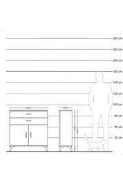 Arges Şifonyer Tek Raflı 2 Çekmeceli 2 Kapaklı 88x30x96 Çam-Aytaşı