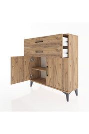 Arges Şifonyer Tek Raflı 2 Çekmeceli 2 Kapaklı 88x30x96 Çam-Çam