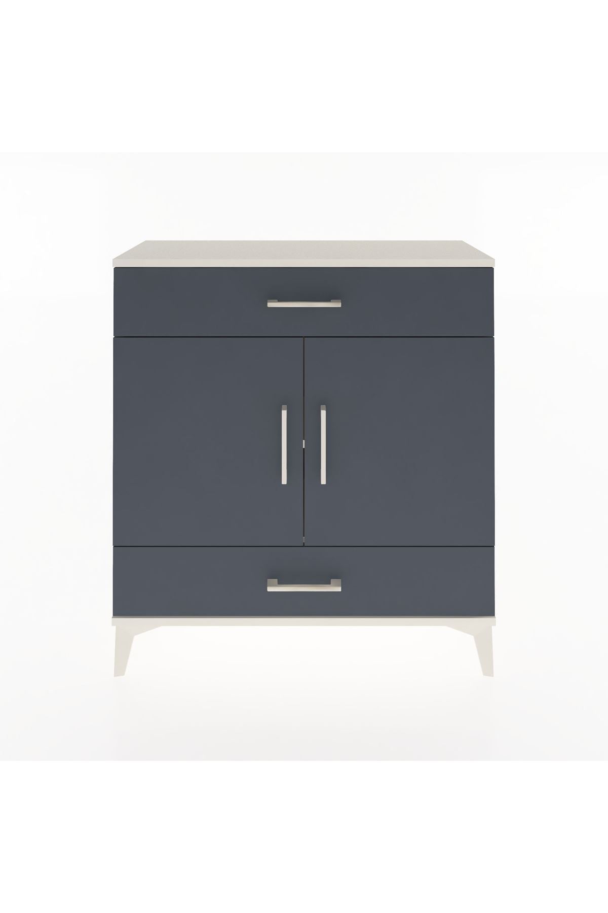 Arges Şifonyer 2 Raflı 2 Çekmeceli 2 Kapaklı 88x30x96 Aytaşı-Antrasit