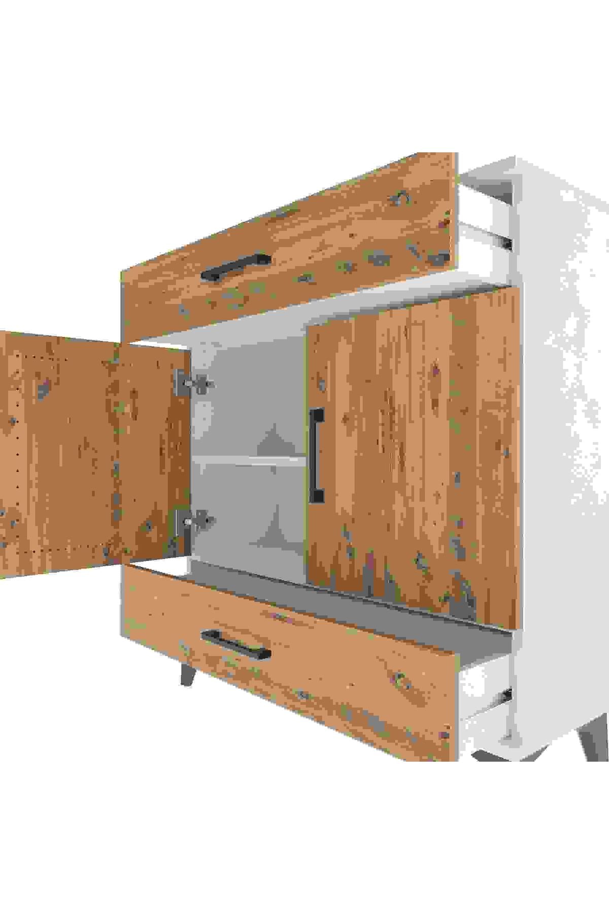 Arges Şifonyer 2 Raflı 2 Çekmeceli 2 Kapaklı 88x30x96 Aytaşı-Çam