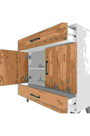 Arges Şifonyer 2 Raflı 2 Çekmeceli 2 Kapaklı 88x30x96 Aytaşı-Çam
