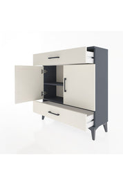 Arges Şifonyer 2 Raflı 2 Çekmeceli 2 Kapaklı 88x30x96 Antrasit-Aytaşı