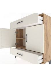 Arges Şifonyer 2 Raflı 2 Çekmeceli 2 Kapaklı 88x30x96 Çam-Aytaşı