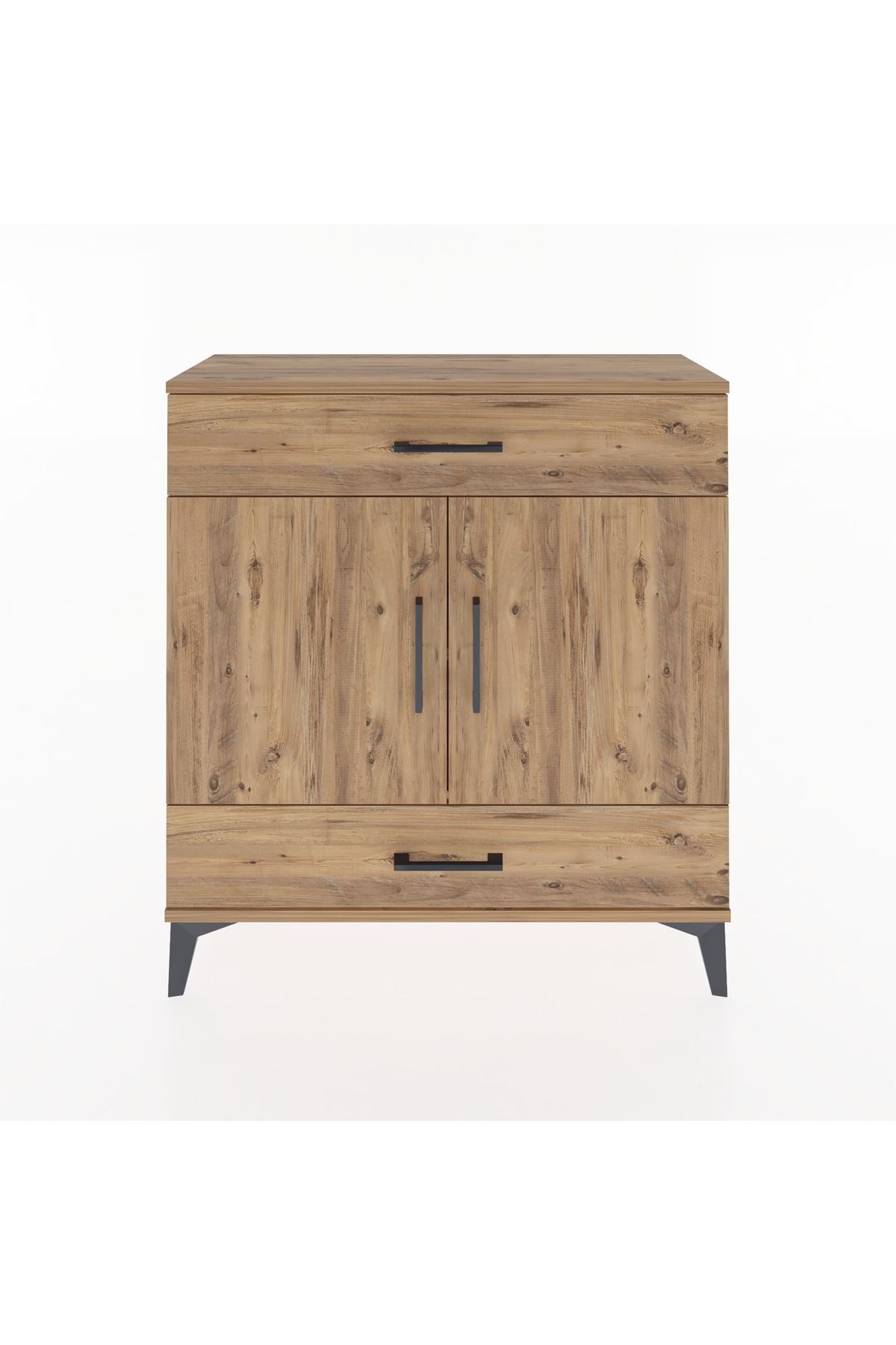 Arges Şifonyer 2 Raflı 2 Çekmeceli 2 Kapaklı 88x30x96 Çam-Çam