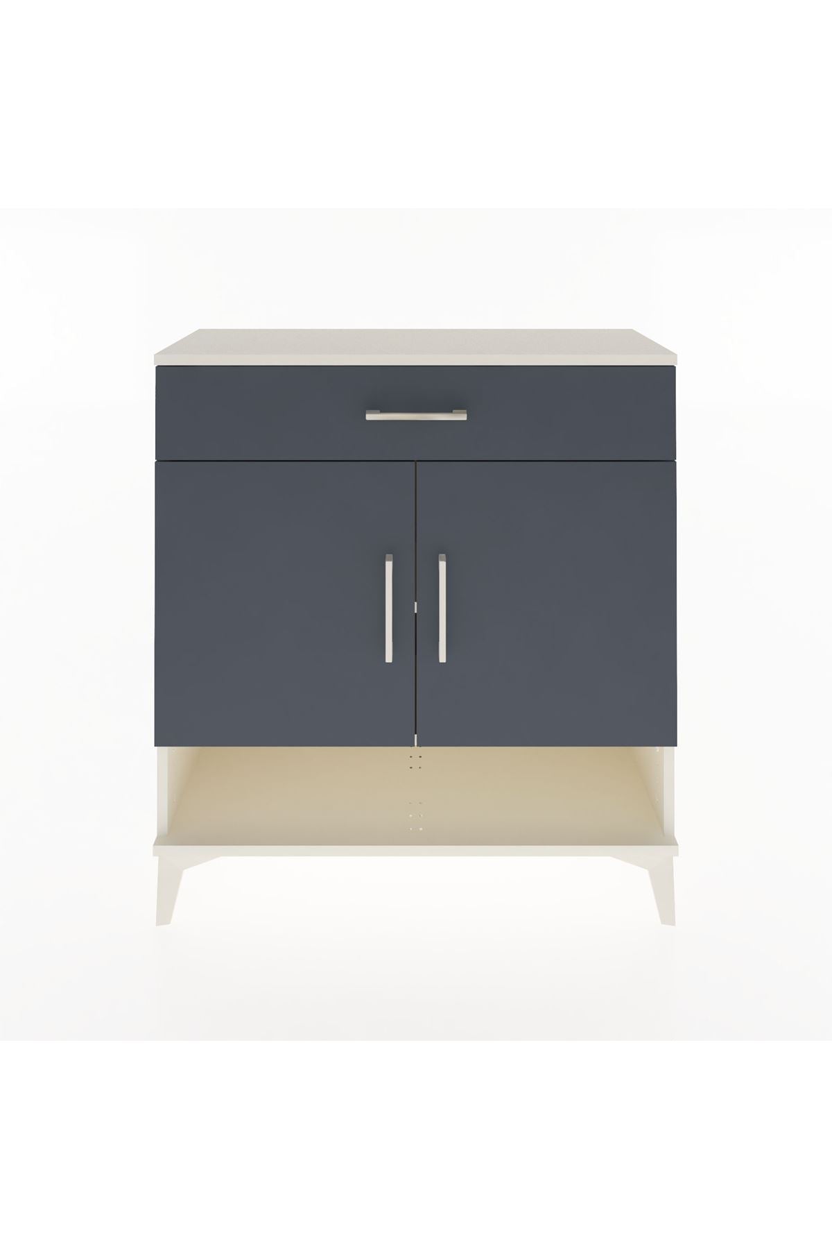 Arges Şifonyer 2 Raflı Tek Çekmeceli 2 Kapaklı 88x30x96 Aytaşı-Antrasit