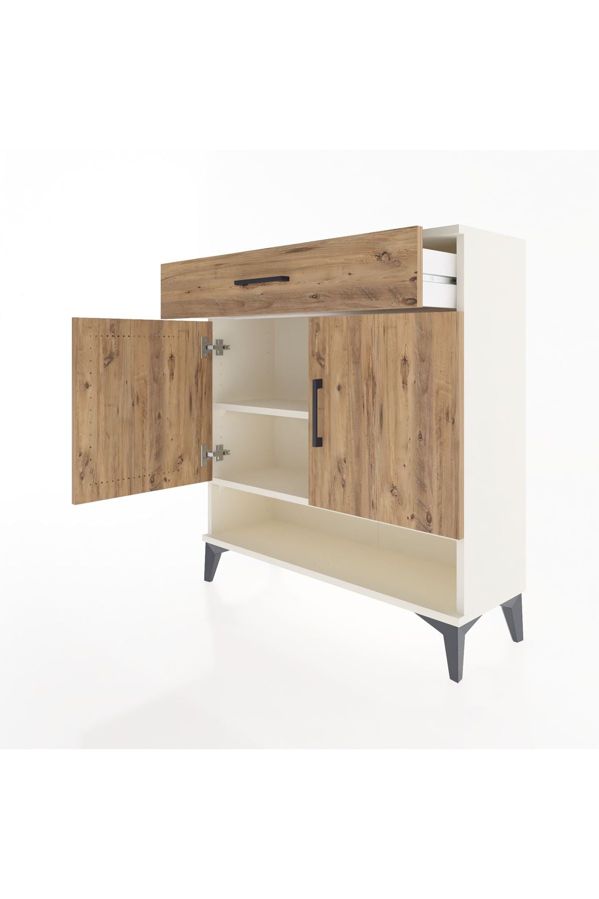 Arges Şifonyer 2 Raflı Tek Çekmeceli 2 Kapaklı 88x30x96 Aytaşı-Çam