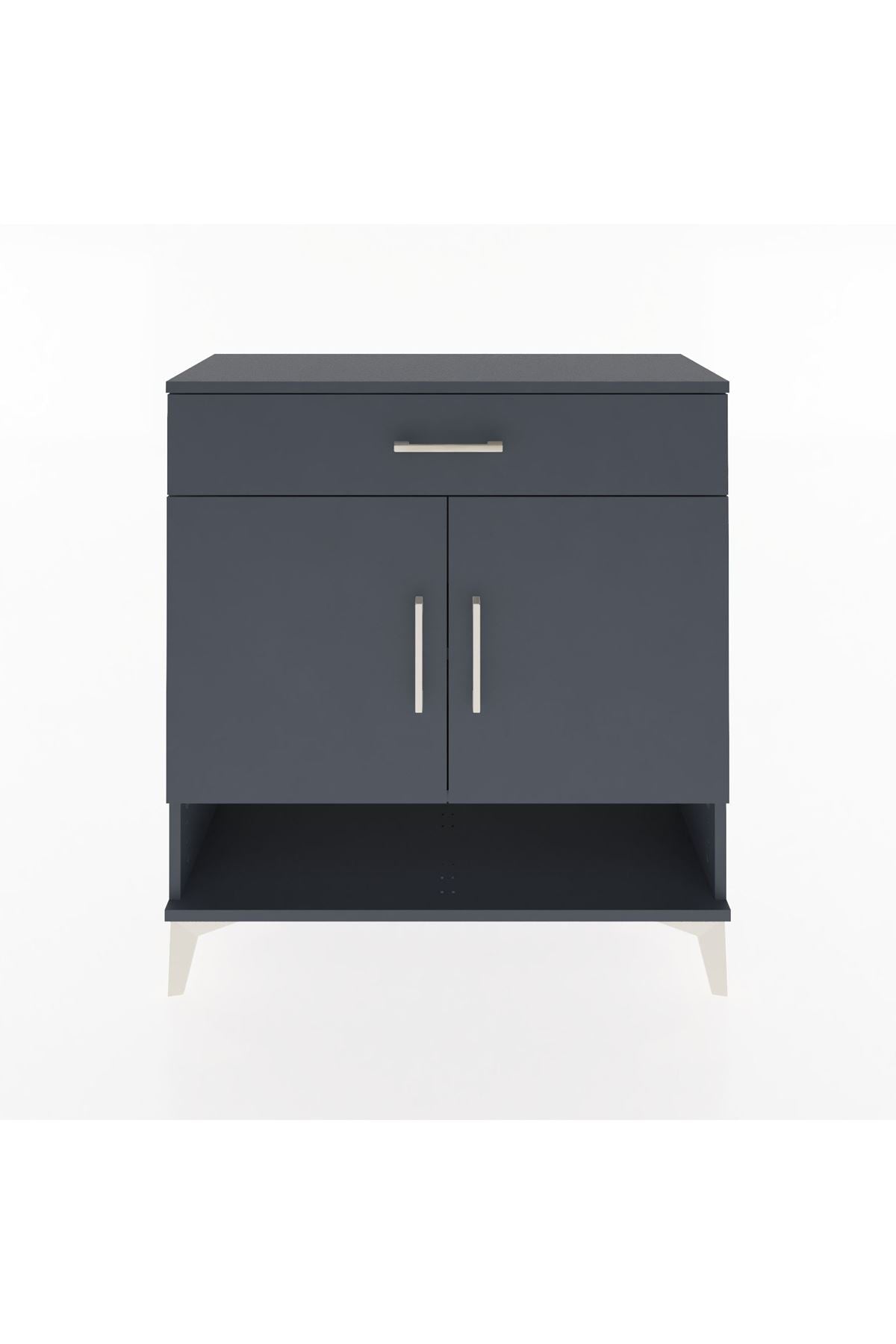 Arges Şifonyer 2 Raflı Tek Çekmeceli 2 Kapaklı 88x30x96 Antrasit-Antrasit