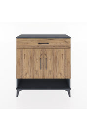 Arges Şifonyer 2 Raflı Tek Çekmeceli 2 Kapaklı 88x30x96 Antrasit-Çam