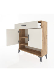 Arges Şifonyer 2 Raflı Tek Çekmeceli 2 Kapaklı 88x30x96 Çam-Aytaşı