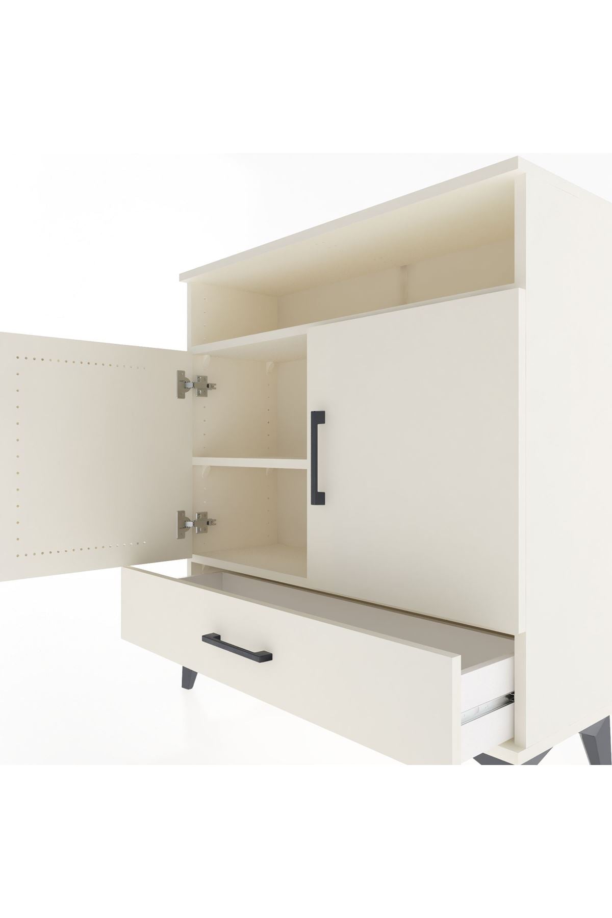 Arges Şifonyer 3 Raflı Tek Çekmeceli 2 Kapaklı 88x30x96 Aytaşı-Aytaşı