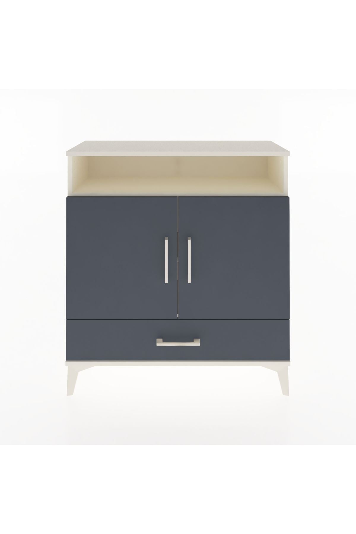 Arges Şifonyer 3 Raflı Tek Çekmeceli 2 Kapaklı 88x30x96 Aytaşı-Antrasit