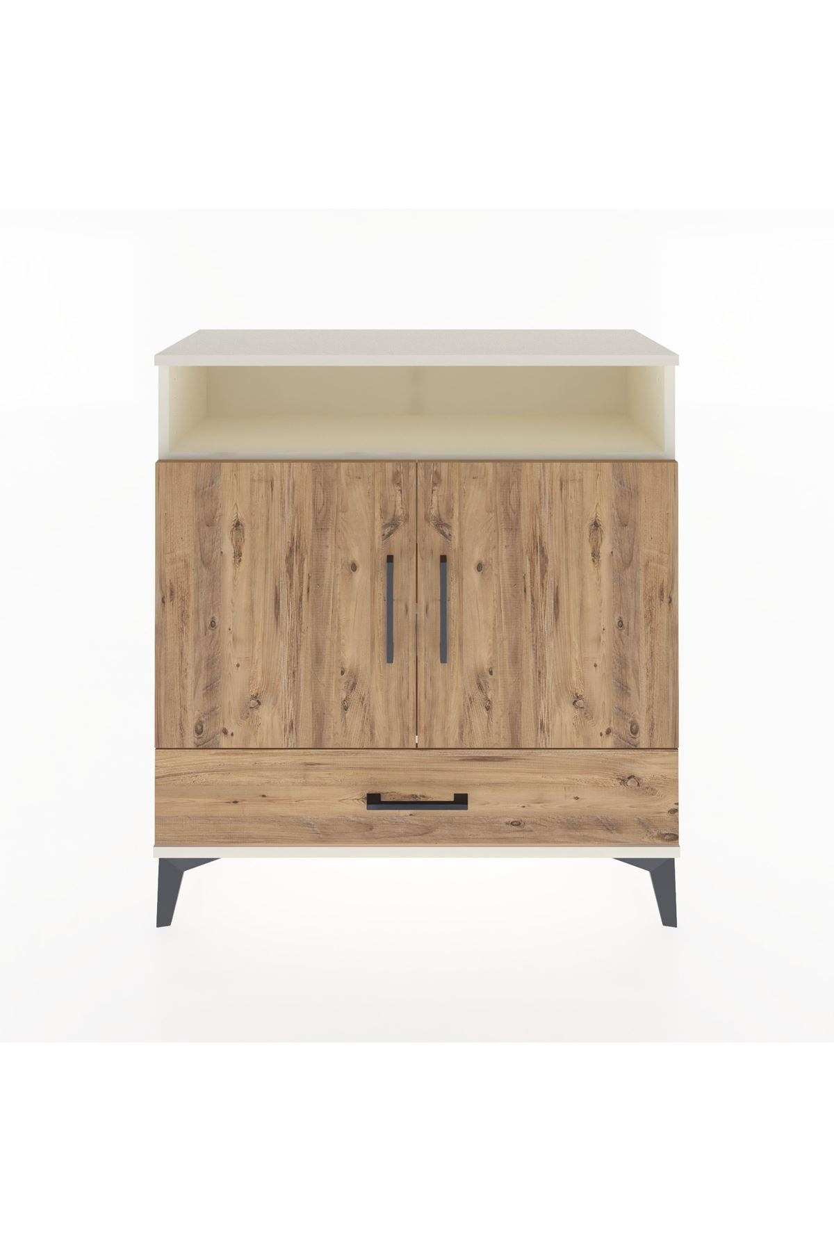 Arges Şifonyer 3 Raflı Tek Çekmeceli 2 Kapaklı 88x30x96 Aytaşı-Çam