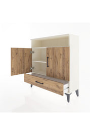 Arges Şifonyer 3 Raflı Tek Çekmeceli 2 Kapaklı 88x30x96 Aytaşı-Çam