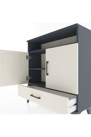 Arges Şifonyer 3 Raflı Tek Çekmeceli 2 Kapaklı 88x30x96 Antrasit-Aytaşı