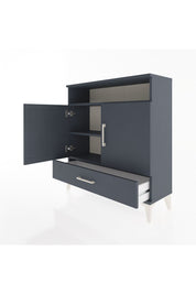 Arges Şifonyer 3 Raflı Tek Çekmeceli 2 Kapaklı 88x30x96 Antrasit-Antrasit