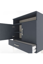 Arges Şifonyer 3 Raflı Tek Çekmeceli 2 Kapaklı 88x30x96 Antrasit-Antrasit