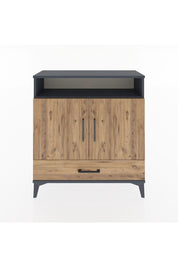 Arges Şifonyer 3 Raflı Tek Çekmeceli 2 Kapaklı 88x30x96 Antrasit-Çam