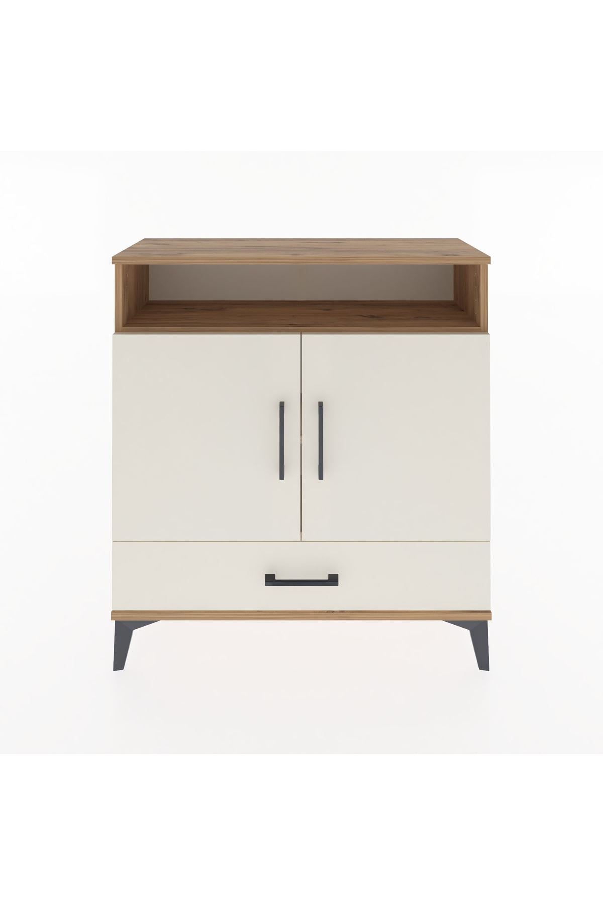 Arges Şifonyer 3 Raflı Tek Çekmeceli 2 Kapaklı 88x30x96 Çam-Aytaşı
