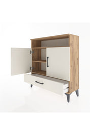 Arges Şifonyer 3 Raflı Tek Çekmeceli 2 Kapaklı 88x30x96 Çam-Aytaşı