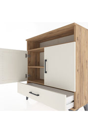 Arges Şifonyer 3 Raflı Tek Çekmeceli 2 Kapaklı 88x30x96 Çam-Aytaşı