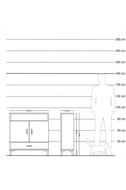 Arges Şifonyer 3 Raflı Tek Çekmeceli 2 Kapaklı 88x30x96 Çam-Aytaşı