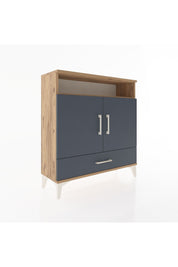 Arges Şifonyer 3 Raflı Tek Çekmeceli 2 Kapaklı 88x30x96 Çam-Antrasit