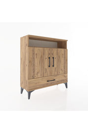 Arges Şifonyer 3 Raflı Tek Çekmeceli 2 Kapaklı 88x30x96 Çam-Çam