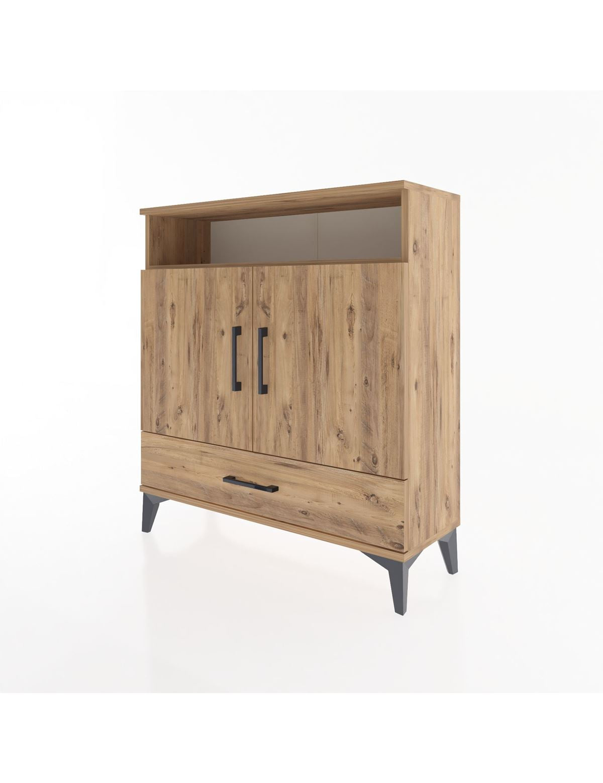 Arges Şifonyer 3 Raflı Tek Çekmeceli 2 Kapaklı 88x30x96 - S04M066V9A