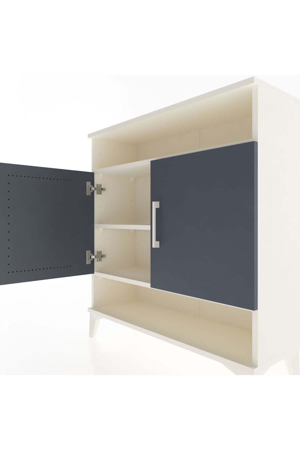 Arges Şifonyer 3 Raflı 2 Kapaklı 88x30x96 Aytaşı-Antrasit