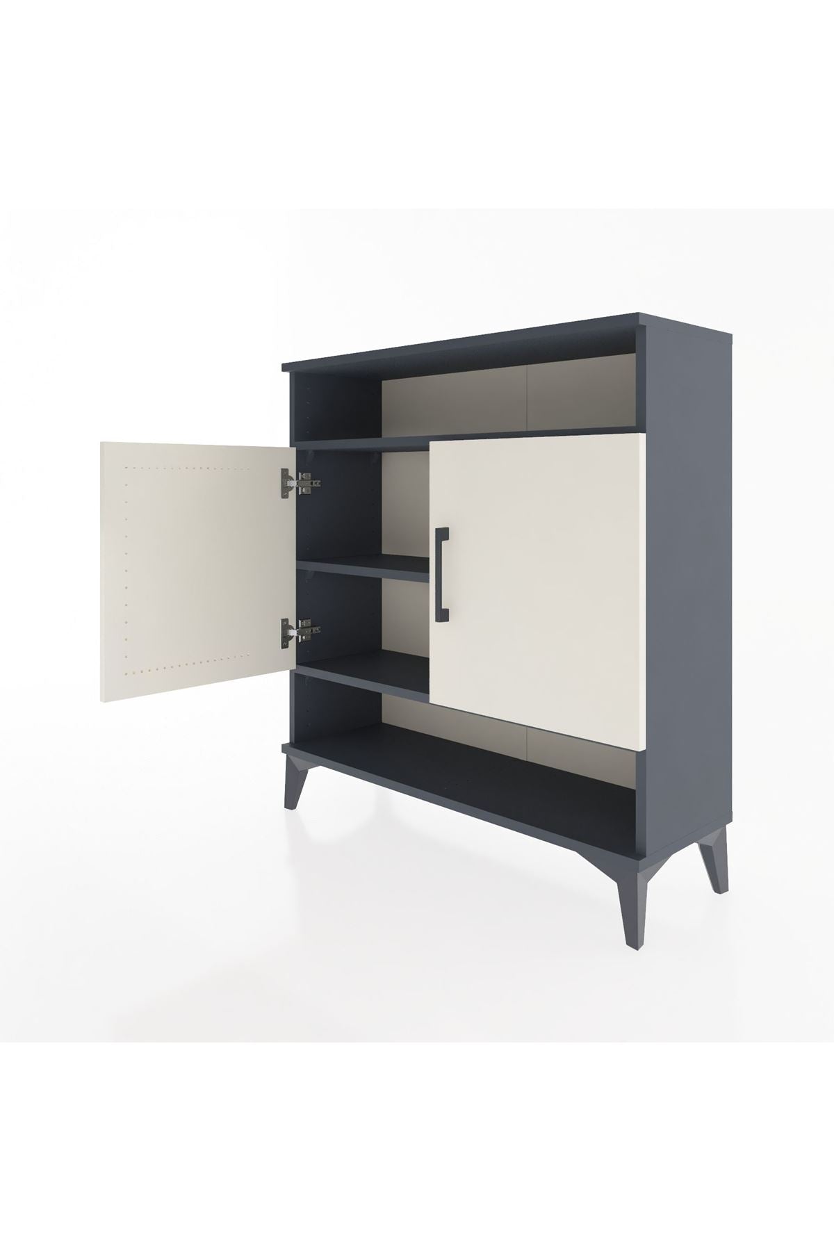 Arges Şifonyer 3 Raflı 2 Kapaklı 88x30x96 Antrasit-Aytaşı