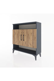 Arges Şifonyer 3 Raflı 2 Kapaklı 88x30x96 Antrasit-Çam