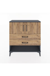 Arges Şifonyer 2 Raflı 2 Çekmeceli 2 Kapaklı 88x30x96 Antrasit-Çam