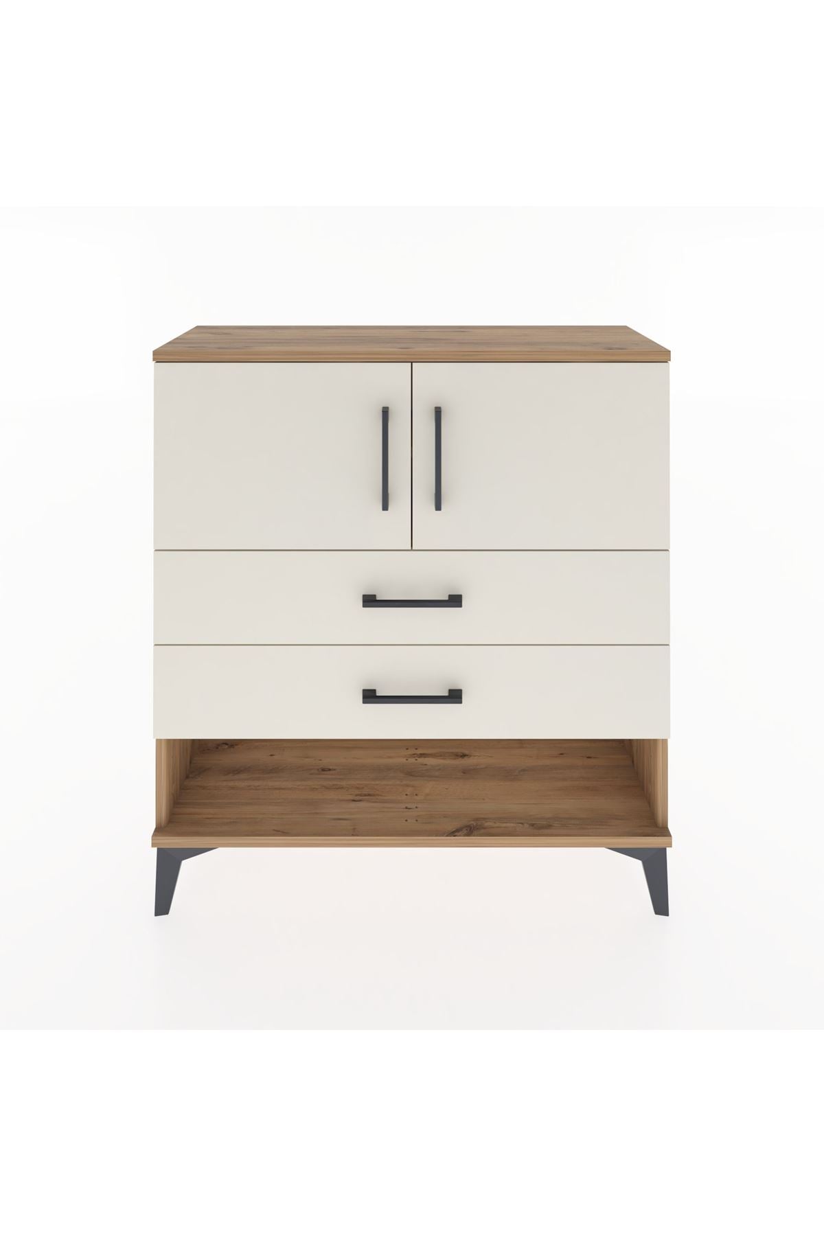 Arges Şifonyer 2 Raflı 2 Çekmeceli 2 Kapaklı 88x30x96 Çam-Aytaşı