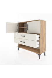 Arges Şifonyer 2 Raflı 2 Çekmeceli 2 Kapaklı 88x30x96 Çam-Aytaşı