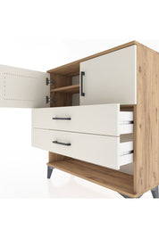 Arges Şifonyer 2 Raflı 2 Çekmeceli 2 Kapaklı 88x30x96 Çam-Aytaşı