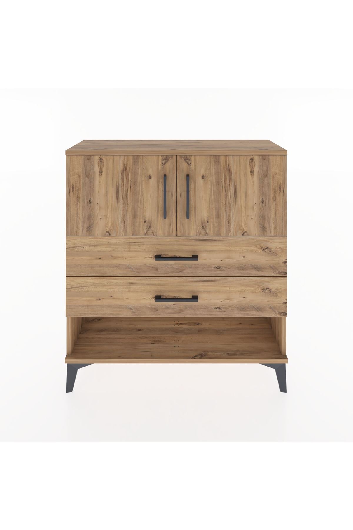 Arges Şifonyer 2 Raflı 2 Çekmeceli 2 Kapaklı 88x30x96 Çam-Çam