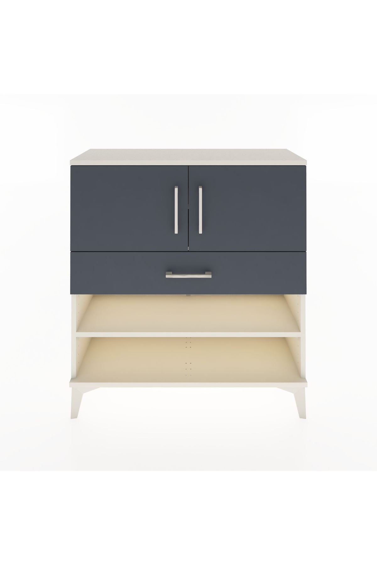 Arges Şifonyer 3 Raflı Tek Çekmeceli 2 Kapaklı 88x30x96 Aytaşı-Antrasit