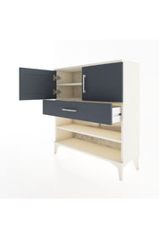 Arges Şifonyer 3 Raflı Tek Çekmeceli 2 Kapaklı 88x30x96 Aytaşı-Antrasit