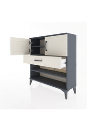 Arges Şifonyer 3 Raflı Tek Çekmeceli 2 Kapaklı 88x30x96 Antrasit-Aytaşı