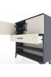 Arges Şifonyer 3 Raflı Tek Çekmeceli 2 Kapaklı 88x30x96 Antrasit-Aytaşı